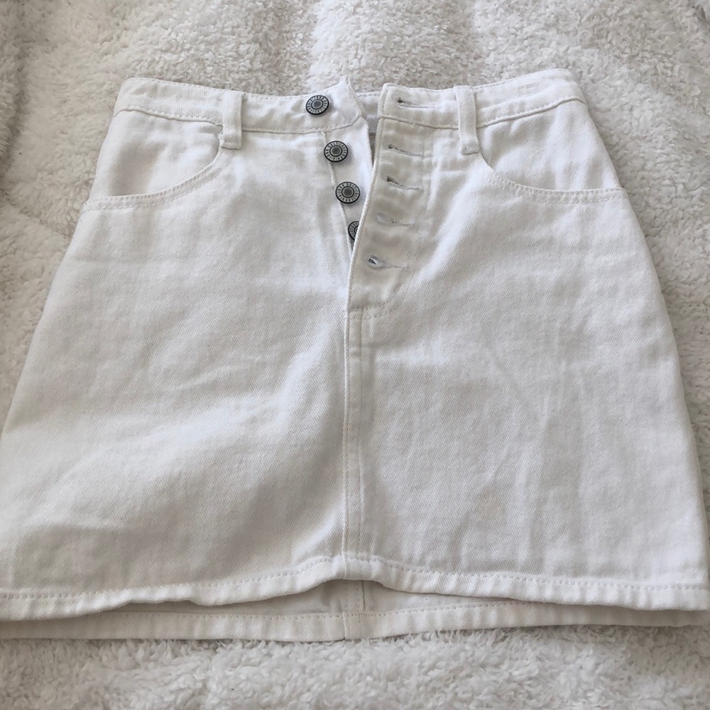 Brandy Melville white jean skirt
